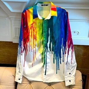 𝅺men’s Xuan Ying Paint Splatter Drip Shirt